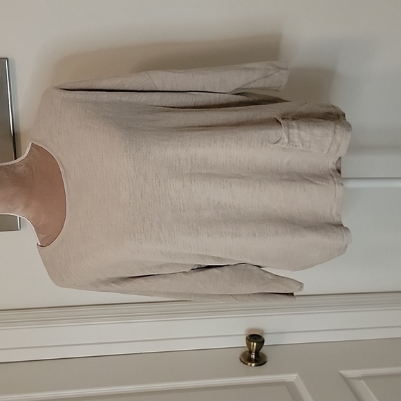 J. Jill Linen Blend Boxy Knit 3/4 Sleeve Knit Top. EUC.  Oatmeal in color. - Picture 1 of 6